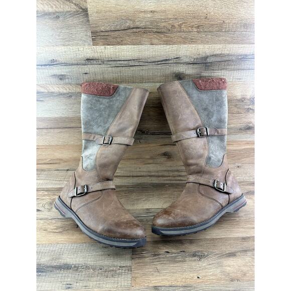 L.L. Bean Park Ridge Mid Calf Brown Boots With Buckles Womens Size 7 - Picture 2 of 9